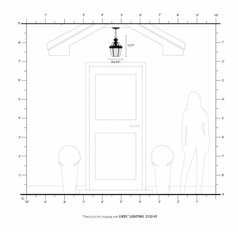 Livex Lighting 2152-03 Monterey 1-Light Outdoor Hanging Lantern, White - Image 2